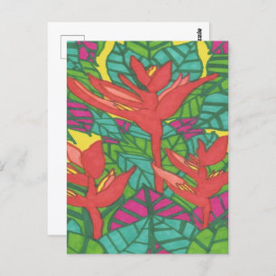 Carte Postale Oiseaux de la jungle tropicale Paradise