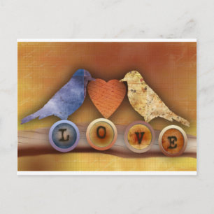 Carte Postale oiseaux de l'amour