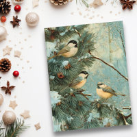 Oiseaux de Noël vintage arbre de pin