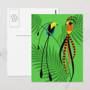 Carte Postale Oiseaux de Paradis aux Couleurs Vives
