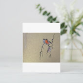 Carte Postale Oiseaux d'hiver Or (Debout devant)