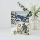Carte Postale Oiseaux d'hiver vintages (Debout devant)
