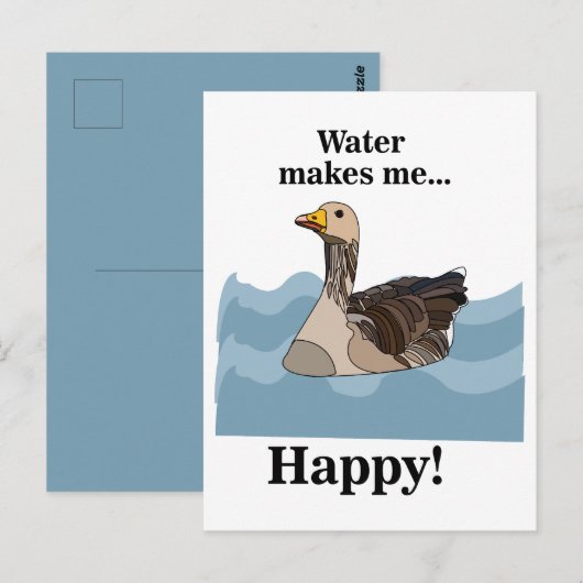 Carte Postale Oiseaux D'Oie Nager Dans L'Eau Oiseaux (Devant / Derrière)