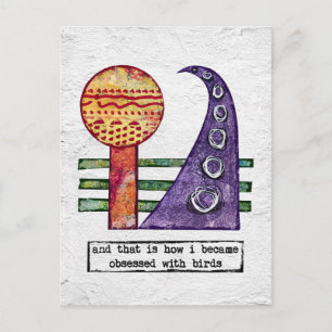 Carte Postale Oiseaux - Drôle Obsédée Par Les Oise