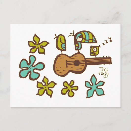 Carte Postale Oiseaux d'Ukulele par Tiki Ony (Devant)