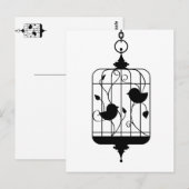 Carte Postale Oiseaux en cage (Devant / Derrière)