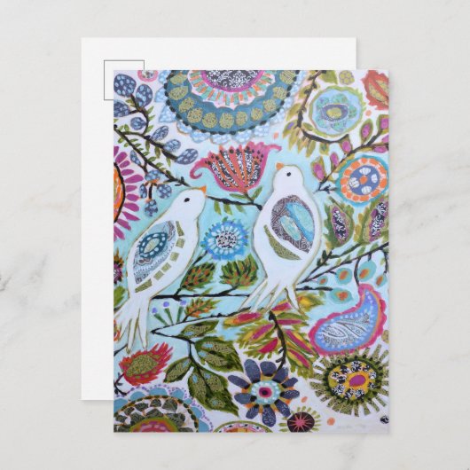 Carte Postale Oiseaux en papier I (Devant / Derrière)