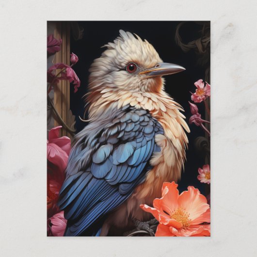 Carte Postale Oiseaux et fleurs (Devant)