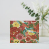 Carte Postale Oiseaux et fleurs (Debout devant)