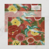 Carte Postale Oiseaux et fleurs (Devant / Derrière)