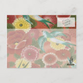 Carte Postale Oiseaux et fleurs (Dos)