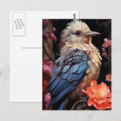 Carte Postale Oiseaux et fleurs (Devant / Derrière)