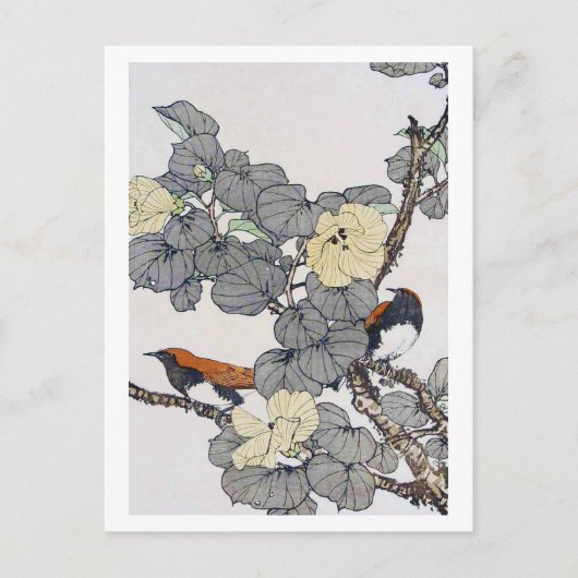 Carte Postale Oiseaux et fleurs, Imao Keinen (Devant)