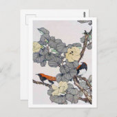 Carte Postale Oiseaux et fleurs, Imao Keinen (Devant / Derrière)