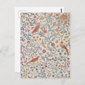 Carte Postale Oiseaux et fleurs, William Morris (Devant / Derrière)