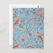 Carte Postale Oiseaux et fleurs, William Morris (Devant / Derrière)