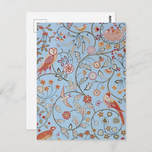 Carte Postale Oiseaux et fleurs, William Morris (Devant / Derrière)