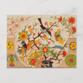 Carte postale Oiseaux et papillons (Devant)