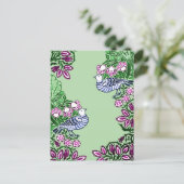 Carte Postale Oiseaux folkloriques Fleurs Acorns (Debout devant)