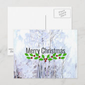 Carte Postale Oiseaux gelés, voeux de Noël (Devant / Derrière)