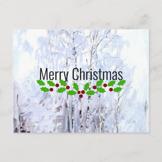 Carte Postale Oiseaux gelés, voeux de Noël (Devant)