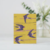 Carte Postale Oiseaux hirondelles (Debout devant)