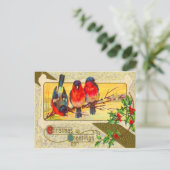 Carte Postale Oiseaux & Houx (Debout devant)