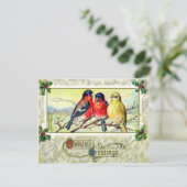 Carte Postale Oiseaux & Houx (Debout devant)
