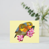 CARTE POSTALE OISEAUX LEIOTHRIX À BILLE ROUGE (Debout devant)