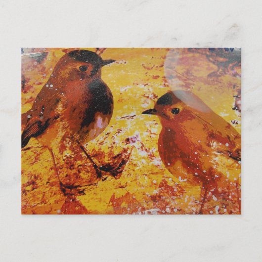 Carte Postale Oiseaux Médias Mixtes (Devant)