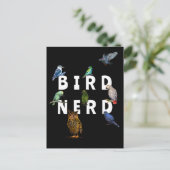 Carte Postale OISEAUX NERD, perroquets, hibou, pigeons, kookabur (Debout devant)