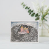 Carte Postale oiseaux nouveau-nés (Debout devant)