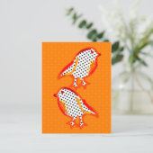 Carte postale "Oiseaux oranges" (Debout devant)