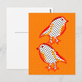 Carte postale "Oiseaux oranges" (Devant / Derrière)