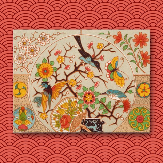 Carte postale Oiseaux & Papillons