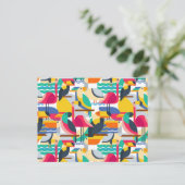 Carte Postale Oiseaux tropicaux géométriques (Debout devant)