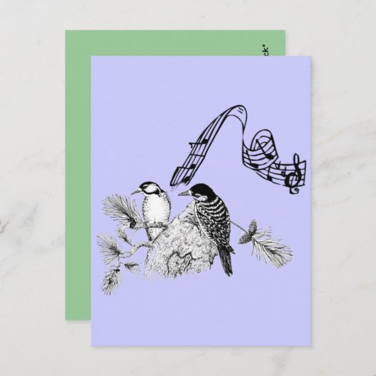 Carte Postale Oiseaux vintages (Devant / Derrière)