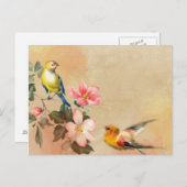 Carte postale Oiseaux vintages (Devant / Derrière)