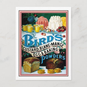 Carte Postale Oiseaux vintages Custard, oeuf Blanc-Mange et Po d