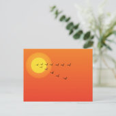 Carte Postale Oiseaux volant vers le soleil (Debout devant)