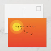 Carte Postale Oiseaux volant vers le soleil (Devant / Derrière)