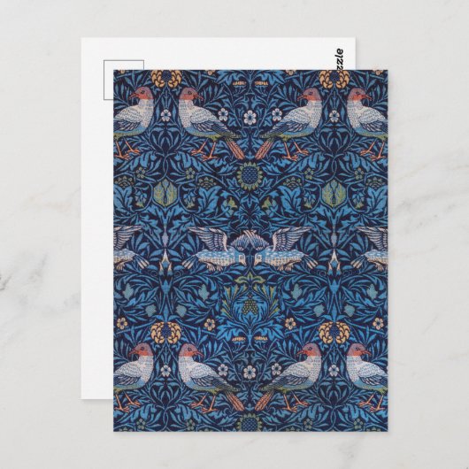 Carte Postale Oiseaux, William Morris (Devant / Derrière)