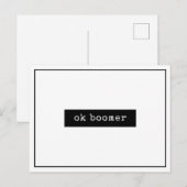 Carte Postale Ok Boomer Mème Minimaliste (Devant / Derrière)