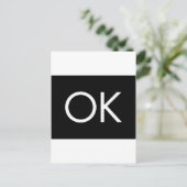CARTE POSTALE OK NOIR BLANC COMMENTAIRE SENTIMENT OKAY (Debout devant)