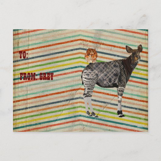 Carte Postale OKAPI & OWL VALENTINE (Dos)