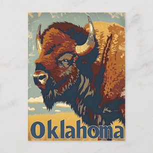 Carte Postale Oklahoma Bison Vintage