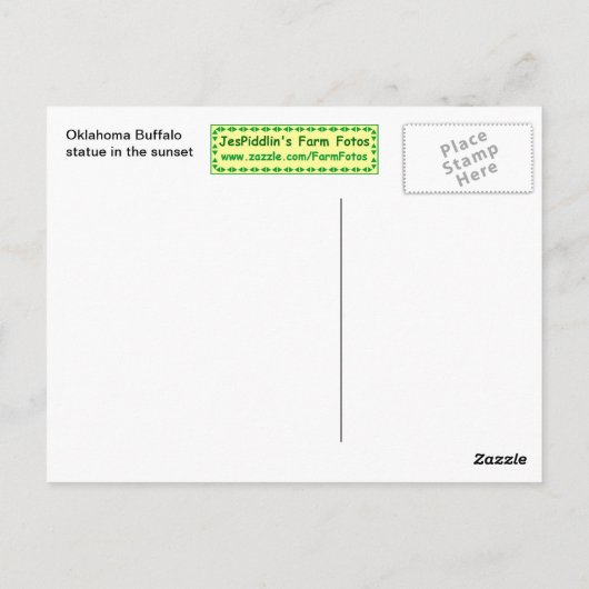 Carte Postale Oklahoma Buffalo (Dos)