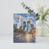 Carte Postale Oklahoma City couleur de l'eau skyline (Debout devant)