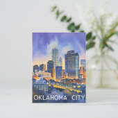Carte Postale Oklahoma City couleur de l'eau skyline (Debout devant)