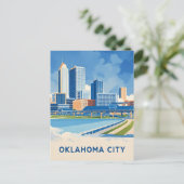 Carte Postale Oklahoma City couleur de l'eau skyline (Debout devant)
